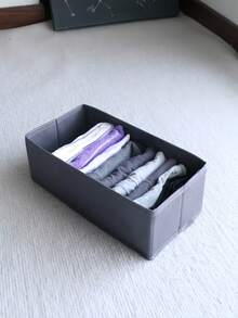 Mehrfachpackung Aufbewahrungsbox aus Vliesstoff, Kleidungsorganizer ohne Deckel, faltbare Tasche für Kosmetik, Taschentücher, Fernbedienungen, Schreibwaren, Wohndekoration für Wohnzimmer, Schlafzimmer, Kleiderschrank, verschiedene Größen Set - Grau - Übersicht 5