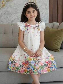 SHEIN Váy cho bé gái - trắng - Xem 10