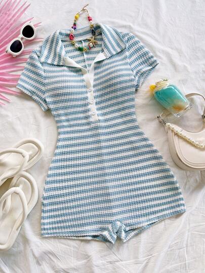 Soleia Striped Casual Jumpsuit For Women, Suitable For Valentine's Day, Vacation, Date, Beach