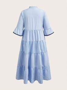 SHEIN LUNE 大码女式V领条纹格子拼接休闲约会派对连衣裙音乐节连衣裙度假连衣裙蓝白连衣裙女式野餐连衣裙蓝色格纹连衣裙宽松连衣裙法式连衣裙荷叶边连衣裙荷叶边半裙度假连衣裙女式度假套装优雅女士连衣裙毕业礼服女式婚礼宾客连衣裙沙滩套装女式夏季连衣裙母亲节连衣裙收腰长裙女式音乐会套装女式办公室套装女式层叠连衣裙女式夏季连衣裙女式野餐连衣裙女式春季连衣裙带袖野餐夏季连衣裙女式野餐套装女式条纹中长连衣裙女式夏季连衣裙女式休闲连衣裙格纹连衣裙女式条纹连衣裙女式格纹连衣裙女式休闲夏季连衣裙 - 藍白色 - 查看 2