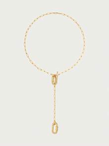 Glisma 18K Gold Plated Zirconia Chain Pendant Necklace - Yellow Gold - View 4