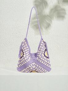 SHECARRY Fashion Woven Women's Shoulder Bag - Multicolor - View 3