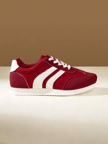 CUCCOO EASI Women's Casual Sneakers - Red and White - View 2