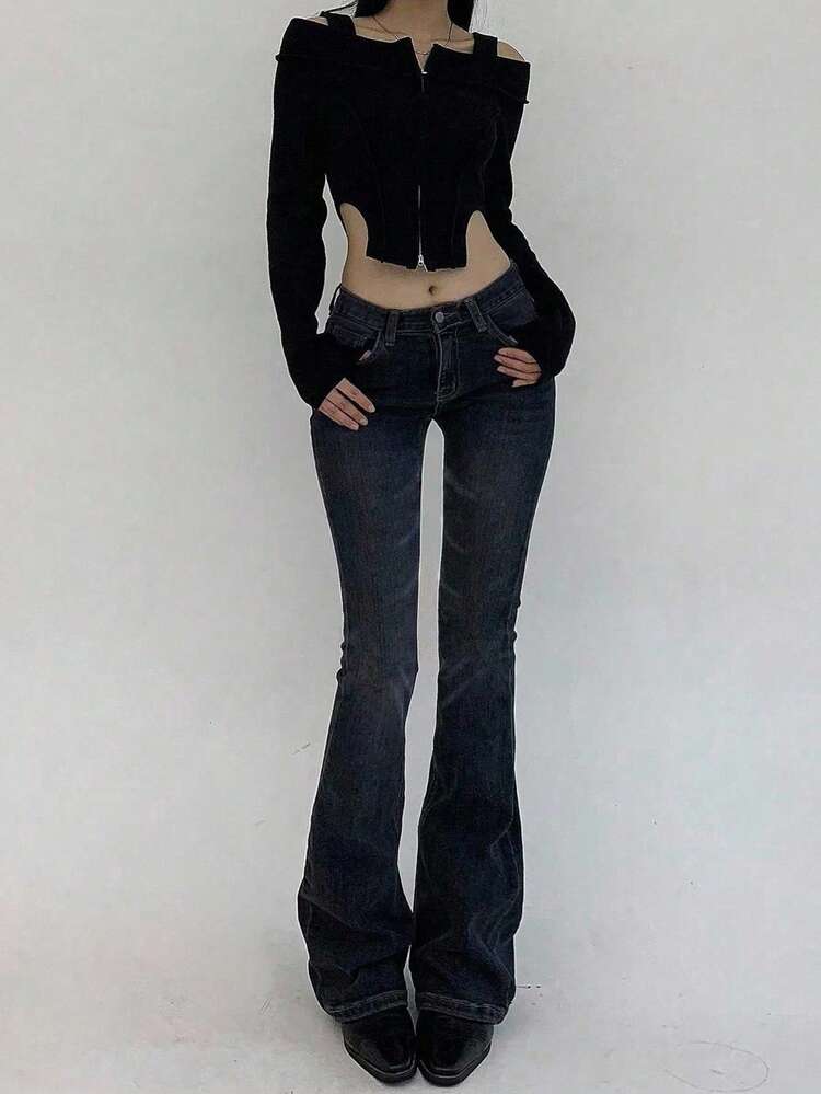 Tall Women's Stretch Washed Flare Jeans