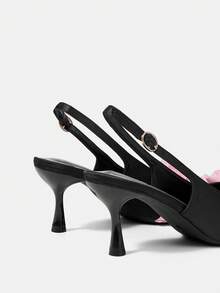 CUCCOO HITCHD 女士鞋履春夏新款立体玫瑰设计细高跟水钻女鞋正装鞋约会下午茶派对情人节优雅服饰 - 黑色 - 查看 11