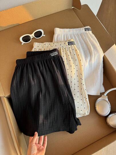 SHEIN EZwear Plus Size Polka Dot 3 Pieces Set Casual Loose Shorts,For Daily Commute,Date, Commute, Party,Fall /Autumn/Winter/Summer,Christmas,New Year,Thanksgiving,Party,Wedding,Beach,Graduati,Chic,Elegant,Casual,Going Out,Date,Appointment,Commute,Shining,Valentine's Day,Elegant ,Vacation,Casual,Y2k,Going Out,Graduation