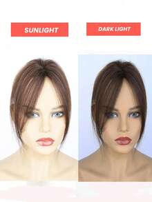 Brown Virgin Human Hair Topper Middle Part 4X6CM Invisible Swiss Net Hair Piece Straight Topper Volume Enhancer Hidden Crown Extension For Thinning Hair Clip-In For Women - S2# - View 6