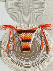 SHEIN Swim Mod Women's Summer Beach Vacation Special Textured Fabric Side Tie Bikini Bottoms, Sexy Boho Bikini Set Crochet Bathing Suit Crochet Bikini Set Fringe Bikini Tie Side Bikini Bottoms Triangle Bikini Bottoms Crochet Bikini Bottoms Crochet Swimwear Boho Bikini Bottoms Knitted Swim Wear Boho Swimsuit Bottom Cover Ups For Swimwear Mexico Bathing Suit Crochet One Piece Women's Swimwear Crochet Swimwear For Women Summer Swimwear Zestiva Swimsuit Spring Summer Picks Zebra Bikini Set Yummy Control Bathing Su - Multicolor - View 1
