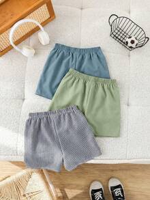 SHEIN 3件装男童短裤 - 薄荷綠 - 查看 7