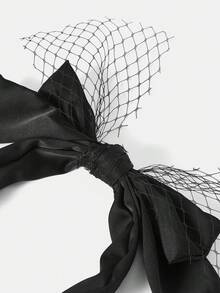 MOTF PREMIUM BLACK FISHING NET DOUBLE-LAYER LARGE BOW HEADBAND - Black - View 6