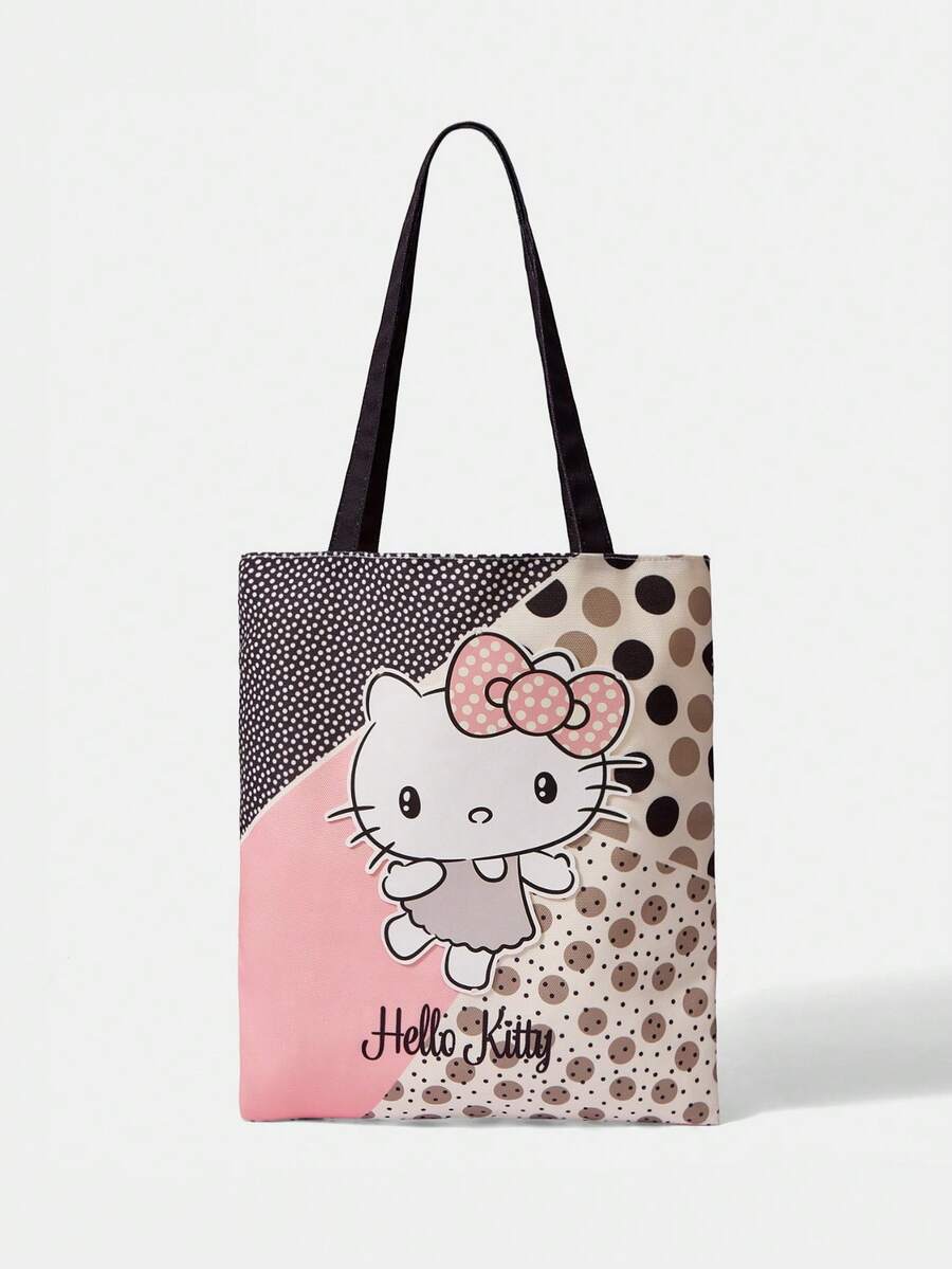 HELLO KITTY AND FRIENDS | SHEIN A Fashionable Cartoon Cute Embroidered Canvas Bag - Pink D - View 1