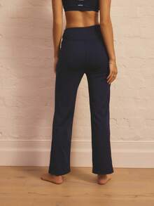 Aralina Leisurewear Active Women's High Waisted Straight Leg Gym Workout Pant With Pockets - Navy Blue - View 2