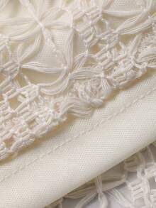 DAZY Young Girl Elastic Waist Lace Embroidered A-Line Skirt - Apricot - View 6