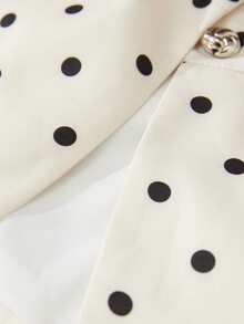 Aveloria Rosie French Elegant Lady Commuting Versatile Polka Dot Rhinestone Button Cinched Waist Long Sleeve Fitted Women Blazer - Beige - View 7