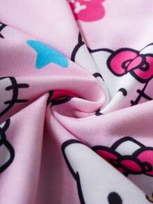 HELLO KITTY AND FRIENDS | SHEIN 女童夏季休闲猫咪印花圆领短袖T恤 - 彩色 - 查看 6