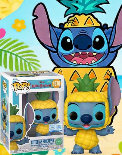  Funko Pop! Lilo & Stitch Stitch As Pineapple Vinyl Figure #1570, Scented Edition, Boxed Window Display Collectible, Cute Desk Decor, Gift For Fans