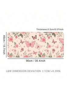 1 pieza Alfombrilla de ratón extra grande con diseño de mariposa - Tapete de escritorio para juegos con borde cosido, lavable, con base de goma antideslizante, protector de teclado de varios tamaños para oficina y escuela - Mariposa - Ver 16