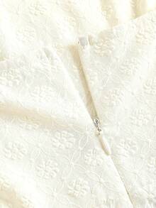 Girlism Tween Girls White Jacquard Halter Bow Elegant Dress - Apricot - View 4