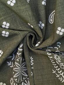 Elaquor Đầm nữ cỡ lớn kiểu dáng thường ngày hở lưng cổ yếm với họa tiết paisley. - màu xanh lá - Xem 7