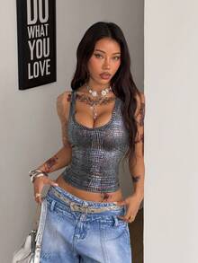 Coolane Áo tank top nữ phong cách đường phố, vintage, phù hợp mọi mùa, đi dự tiệc, lễ hội, đi chơi đêm, hội chợ thời Phục Hưng, câu lạc bộ. - Màu tím - Xem 4