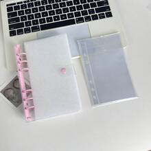 Zazumi Bộ sổ tay PVC 6 lỗ, gồm bìa trong suốt cài một nút A6, nhãn dán 3D, sổ tay trong suốt cài một nút, nhãn dán trang trí, sổ tay tự làm. - Nhiều màu - Xem 16