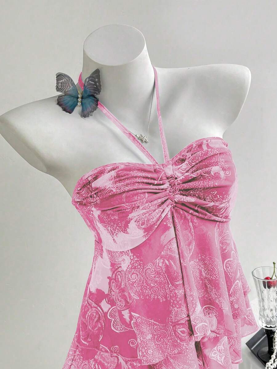 Breezaya Women's Fashionable Printed Strapless Camisole - Pink - View 1