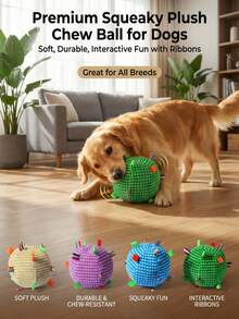 PETSIN 1个全新响亮撞击球形狗狗玩具，可滚动、咀嚼和啃咬。一款能让狗狗缓解压力、尽情玩耍的娱乐玩具。宠物狗玩具。 - 彩色 - 查看 14