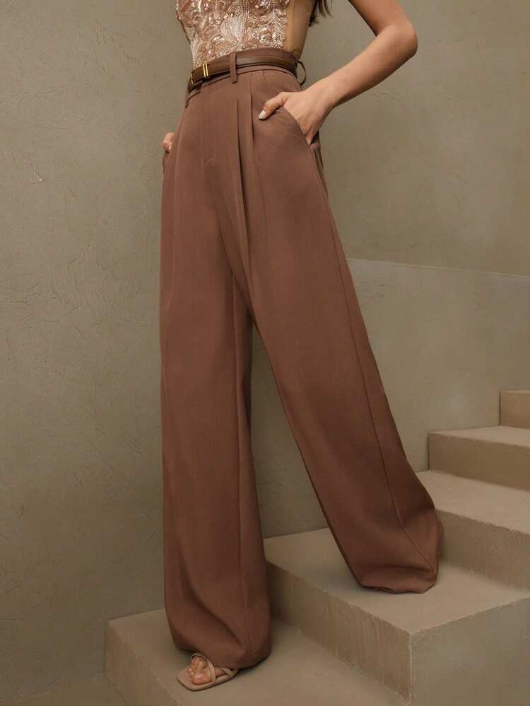 Anewsta Tall Spring/Summer Clothing, Modern Tall Women's Office Coral Pink Ankle Length Pants, Women's Suit Pants