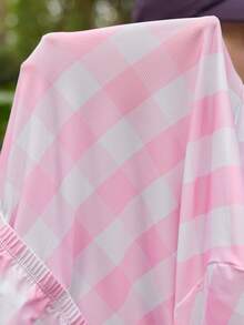 Exploreva Women's Long Sleeve Cycling Jersey - Pink Plaid - Pink - View 8