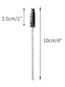 200/500pcs Eyelash Brushes, Mascara Brushes (With Container), Flexible Disposable Eyebrow Brushes, Eyelash Extension Brushes, Eyebrow Brushes, Castor Oil Brushes. - Black - View 2
