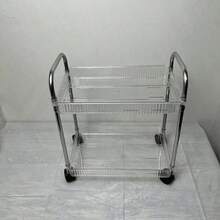 1 Household Transparent Movable Cosmetic Cart Storage Rack, Large Capacity Multifunctional Bathroom Supplies Display Rack, Bathroom Accessories Outdoor Decoration - Transparent - View 9