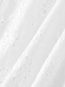 SHEIN MOD Women's Off-Shoulder Bowknot Eyelet Embroidery Off-Shoulder Mini Dress,Summer Dresses For Women - White - View 4