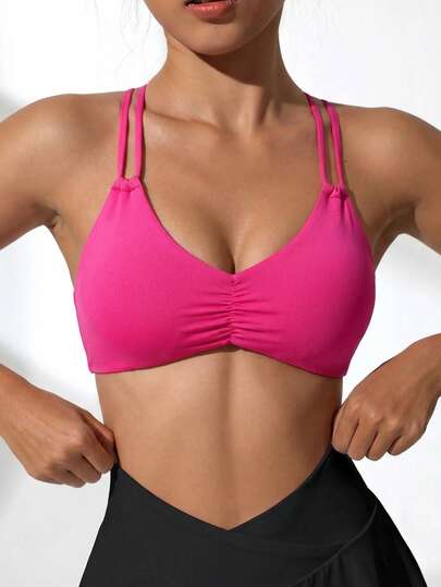 Core Rhythm Women's Solid Color Minimalist Everyday Sports Bra