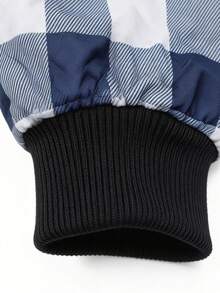 Manfinity Homme Men's Plaid Long Sleeve Zip-Up Collar Casual Baseball Jacket - Multicolor - View 5