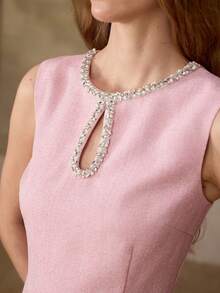 MOTF PREMIUM WOMEN'S FASHIONABLE CHAIN MINI DRESS - Pink - View 2