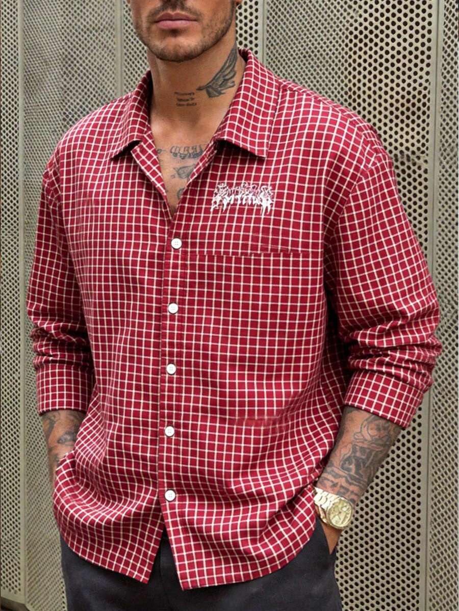 Manfinity VCAY 男士休闲格子长袖衬衫，秋季款