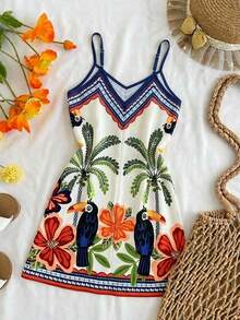 Travachic KIDS Vestido casual sin mangas con estampado floral para vacaciones de verano de niñas preadolescentes - Multicolor - Ver 3