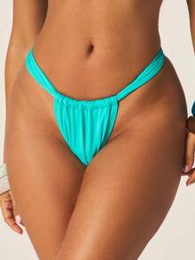 MISSGUIDED Turquoise Starfish Detail Bikini Bottom With Ruched Design Summer Beach Swimwear Low Rise Cheeky Coverage - Teal Blue - View 2