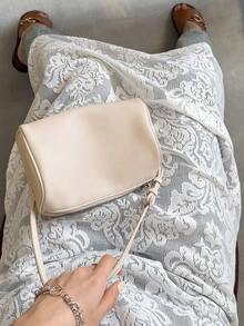 FRIFUL Women's Solid White Sheer Lace Fabric Layered Loose Casual Dress Maxi Dress - White - View 5