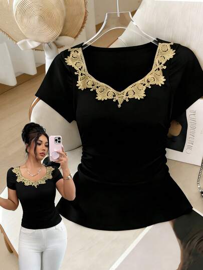 GlowEve Elegant Summer Knitted T-Shirt For Women