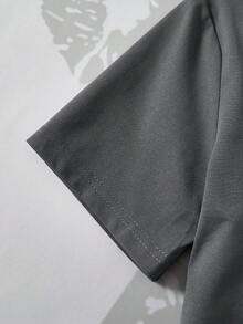 Betty Boop x SHEIN 女士休闲日常字母卡通图案短袖T恤 - 深灰色 - 查看 5