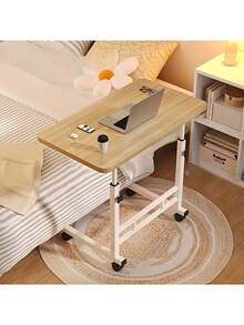 Bàn làm việc đứng có thể điều chỉnh độ cao, có bánh xe, khung sắt chắc chắn, bàn làm việc tại nhà rộng rãi, phù hợp sử dụng trên ghế sofa - Mặt bàn bằng gỗ màu trắng, bề mặt được sơn. - Nhiều màu - Xem 6