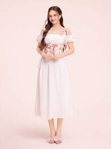 CUCCOO DOLLMOD Sandalias de tacón elegantes con lazos para mujer para fiestas - Rosa claro. - Ver 9