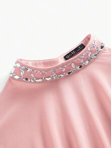 ZEYLAH 女士两件式及地晚礼服——立领披肩，水晶装饰，鱼尾裙摆，雪纺面料，修身剪裁，适合节日派对、婚礼和正式场合。 - 粉色 - 查看 9