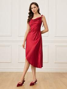 CUCCOO HITCHD Women Shoes Spring And Autumn Pointed Wine Glass Heel Medium Kitten Heel Romantic Elegance Simple Sexy Burgundy Women's High Heels Shoes Slingbacks Dress Shoes Dating Afternoon Tea Party Valentine's Day Elegant Wear - Burgundy - View 3