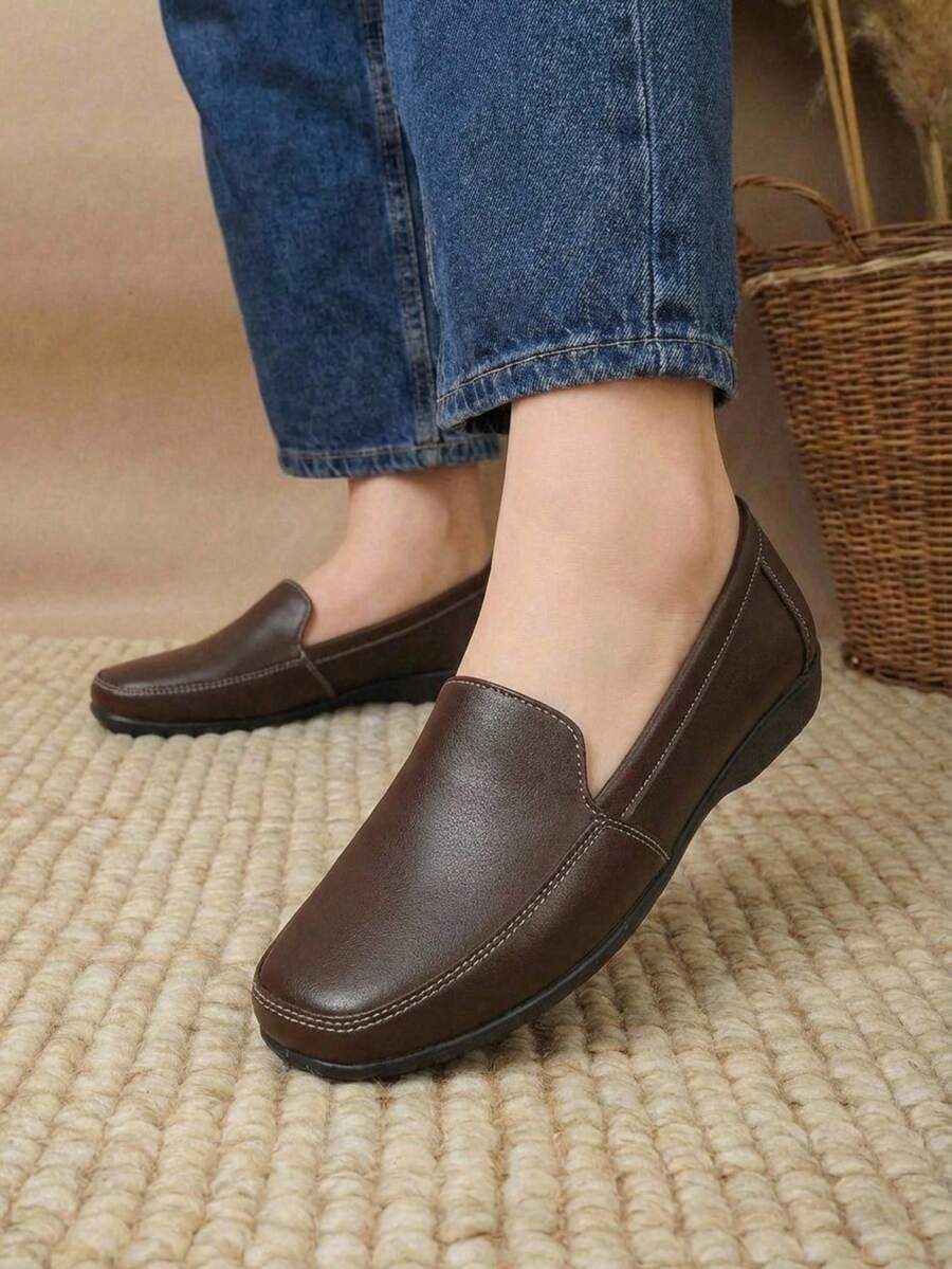 Women Loafers Shoes - Brown - View 1