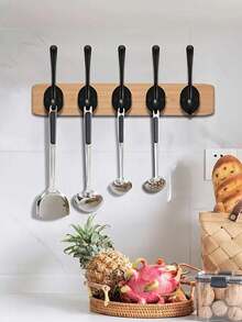 Black Wall Hook, Wall Mounted Compartment Accessory, Retro Double Hook, Heavy-Duty Door Hook, Can Be Used To Hang Towels, Hats, Keys, Wardrobes, Bags, Nail Racks, Key Racks, Suspended Storage Racks, Storage Racks - Black - View 3