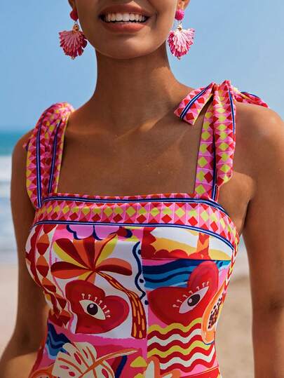 Travachic Women's Tropical Print One-Piece Swimsuit, Vacation & Beach,Summer,Festival,Party ,Cute,Beach,Casual,Vacation,Holiday,Summer Outfits,Spring Outfit Women ,Beach Outfit For Women,Beach Outfits For Women,Beach Outfit,Beach Outfits,Vacation Outfits Women,Holiday Outfits For Women,Summer Holiday Outfits,Holiday Outfits,Vacation Outfits For Women,Beach Vacation Outfits For Wome,Y2k Y2K,Country,Country Concert Outfit,Country Style For Women,Country Outfits For Women,Tropical,Bohemian, Ibiza, Western