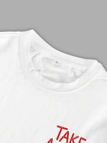 Manfinity LEGND Men's Slogan Print Round Neck Casual Versatile Tank Top - White - View 5