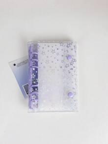 Zazumi Bìa sổ tay dạng vòng trong suốt A6, sổ dán sticker, tem niêm phong, hộp đựng sticker 3D, bìa sổ tay PVC 6 lỗ dạng vòng để tự làm nhật ký. - Nhiều màu - Xem 11